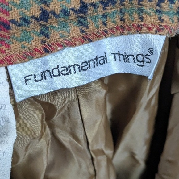Fundamental Things Trousers Womens 8 Brown Plaid Pleated Baggy Mom Retro‎ Vtg - Picture 2 of 7